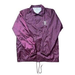 Roark Revival Jacket Mens Extra Large Burgundy Red Snap Up Trucker Windbreaker